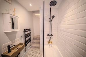Eco-friendly toiletries, hair dryer, towels, soap