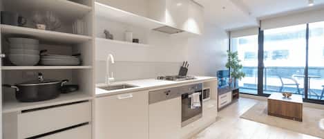 Oven, stovetop, dishwasher, toaster