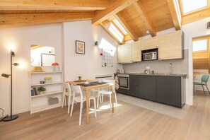 Apartment, 1 Bedroom, Terrace | Dapur peribadi | Peti sejuk, ketuhar, dapur, mesin basuh pinggan mangkuk 