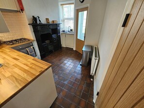 Fridge, microwave, oven, electric kettle