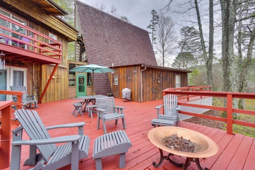 A-frame Cabin w/ Spacious Yard in Tellico Plains!