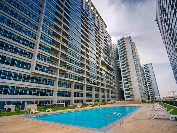 Pool - Affordable Living 1BR, Steps from Retail Stores, Skycourts Tower D, Dubailand (Dubai)