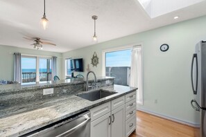 Fridge, microwave, oven, stovetop - Delightful Diversion: Oceanfront Condo | Shared Pool (Duck)