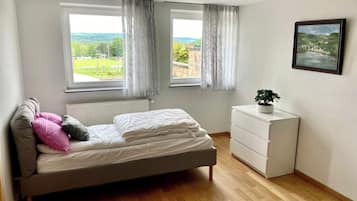 1 slaapkamer, een strijkplank/strijkijzer, wifi, beddengoed