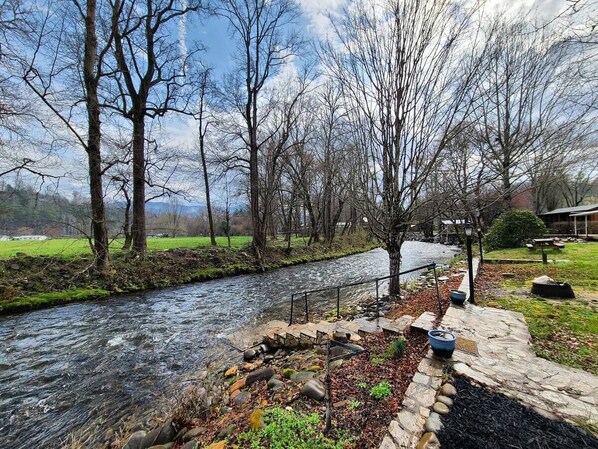 Property grounds - On Deep Creek! Charming 2-bedroom house in Bryson City with WiFi and AC (Bryson City)