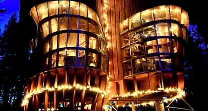 Incredible tree house on your own private island on a huge lake