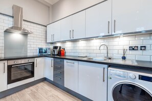 Microwave, oven, stovetop, dishwasher