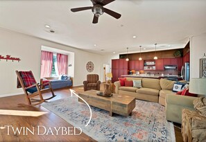 Smart TV, fireplace, video games