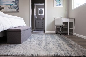 1 bedroom, desk, iron/ironing board, travel cot