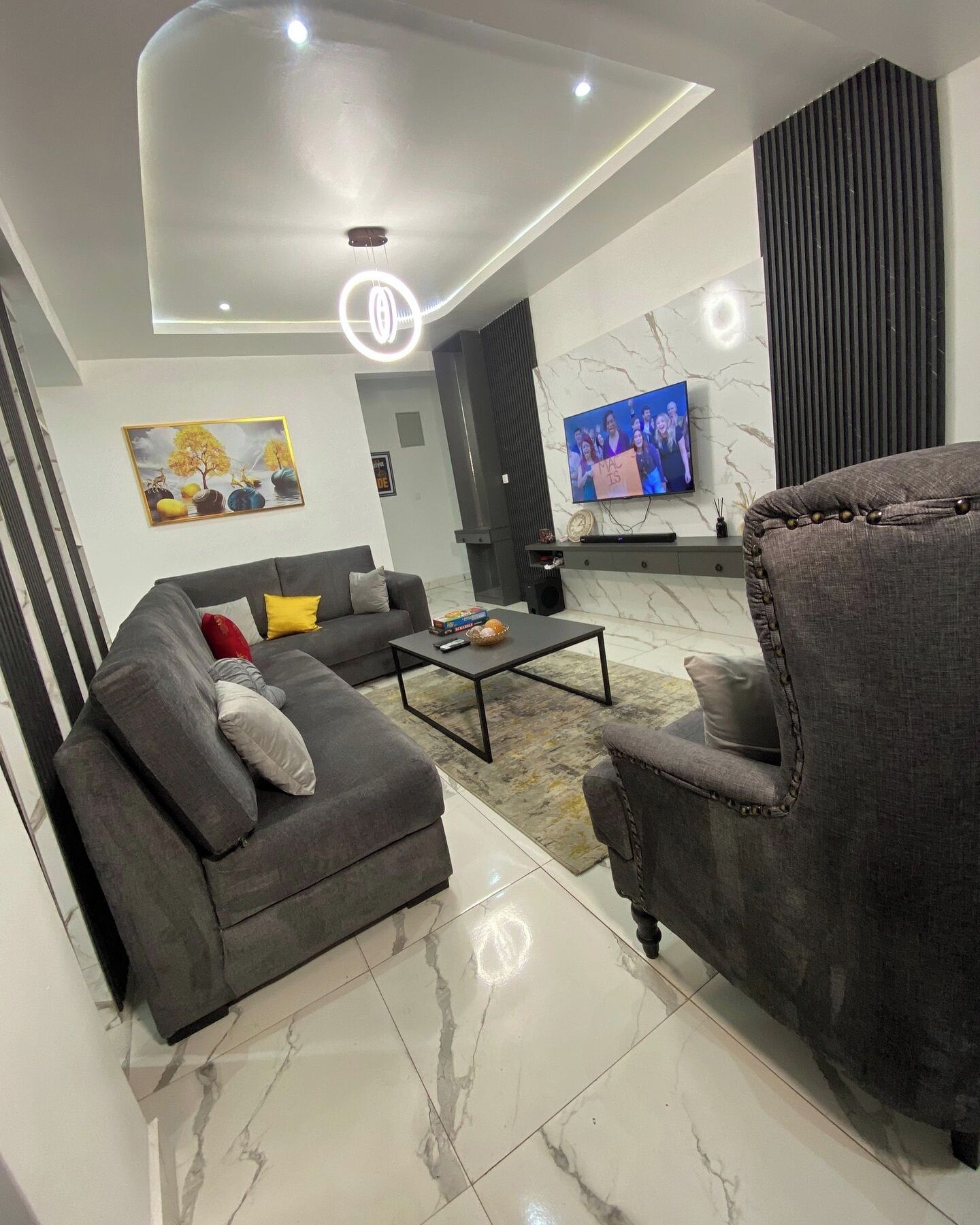 Deluxe Apartment, Balcony, City View | Ruang tamu