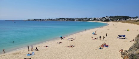 Sun-loungers, beach towels