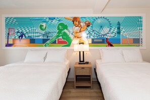 Familie tweepersoonskamer, niet-roken, privébadkamer | Een bureau, een laptopwerkplek, verduisterende gordijnen, gratis wifi