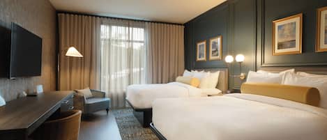 Deluxe Double Room, 2 Queen Beds, Non Smoking, City View | Premium bedding, in-room safe, laptop workspace, blackout drapes