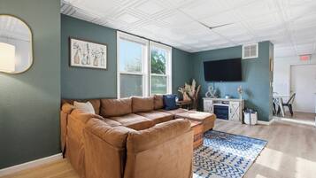 Smart TV, video games, foosball, books