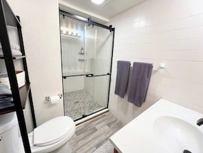 Shower, hair dryer, towels, soap - Spacious Group Home with Arcade (Champaign)