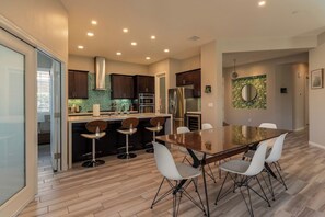 Dining - Two Resort Style Homes Steps from Each Other, 7 Bedrooms, Pool, Hot Tub, Misters (Cathedral city)