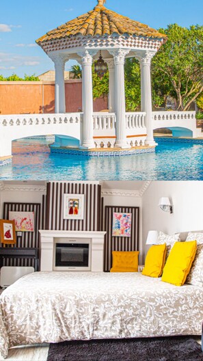 Pool - Luxury studio-style room across from the pool with a private terrace (Fourques)