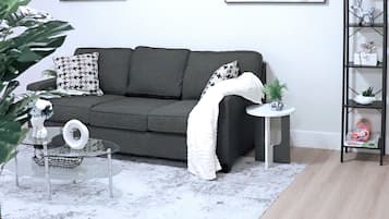 Smart TV, chimenea y libros