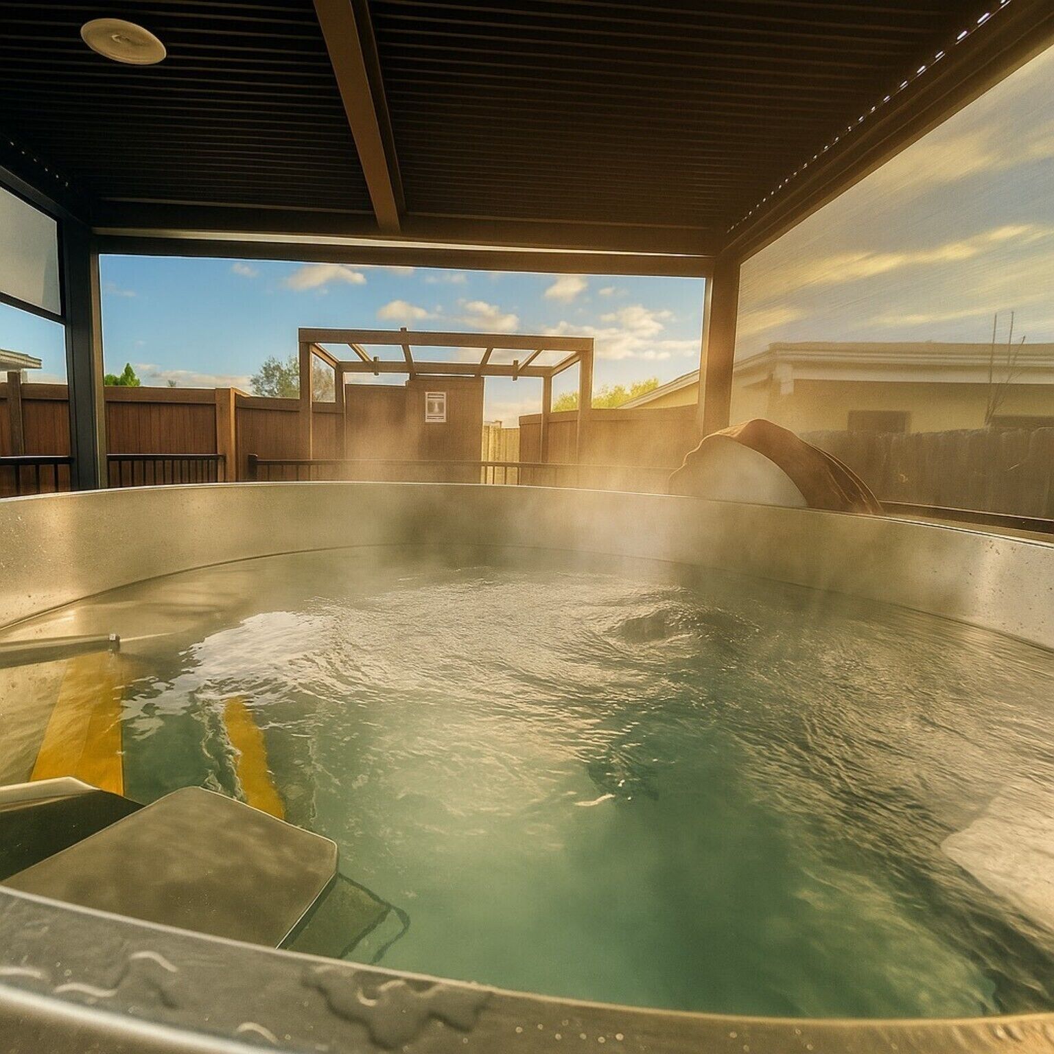 Outdoor spa tub