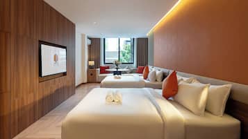 Familiekamer, 2 queensize bedden | Een kluis op de kamer, gratis wifi, beddengoed