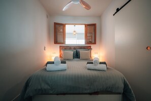 2 bedrooms, iron/ironing board, travel crib, free WiFi