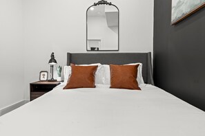 1 bedroom, desk, iron/ironing board, travel cot