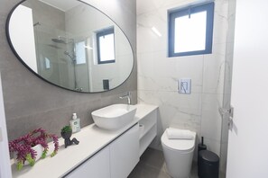 Secador de cabelo, toalhas de banho