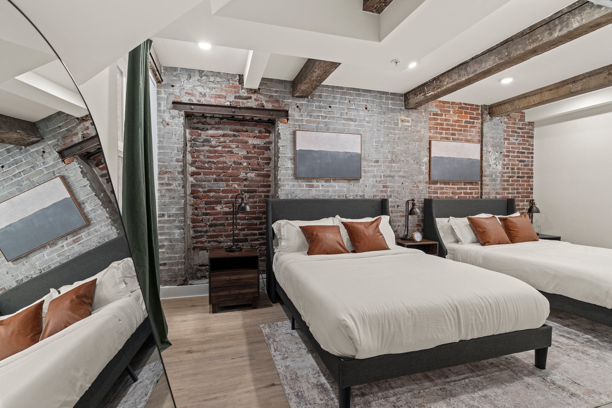 1 bedroom, desk, iron/ironing board, travel crib