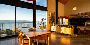 Dining - Black Barn Escape - Modern, Architectural, Sea Views, Spa Pool! (Nelson)