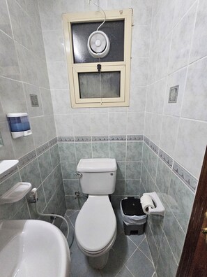 Combined shower/bathtub, bidet, shampoo, toilet paper - Oasis Hostel (Abu Dhabi)