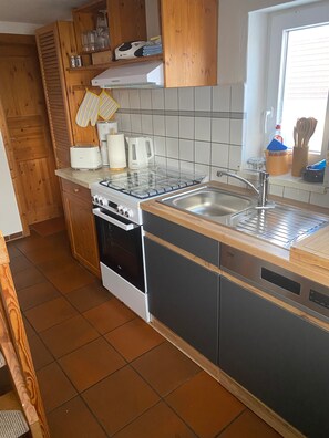 Fridge, oven, stovetop, dishwasher