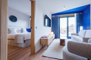 Superior Penthouse, 2 Bedrooms | Living area | 55-inch flat-screen TV with digital channels