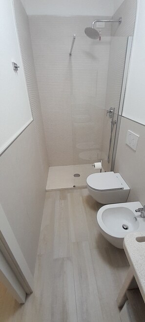 Dusche, Haartrockner, Bidet, Handtücher
