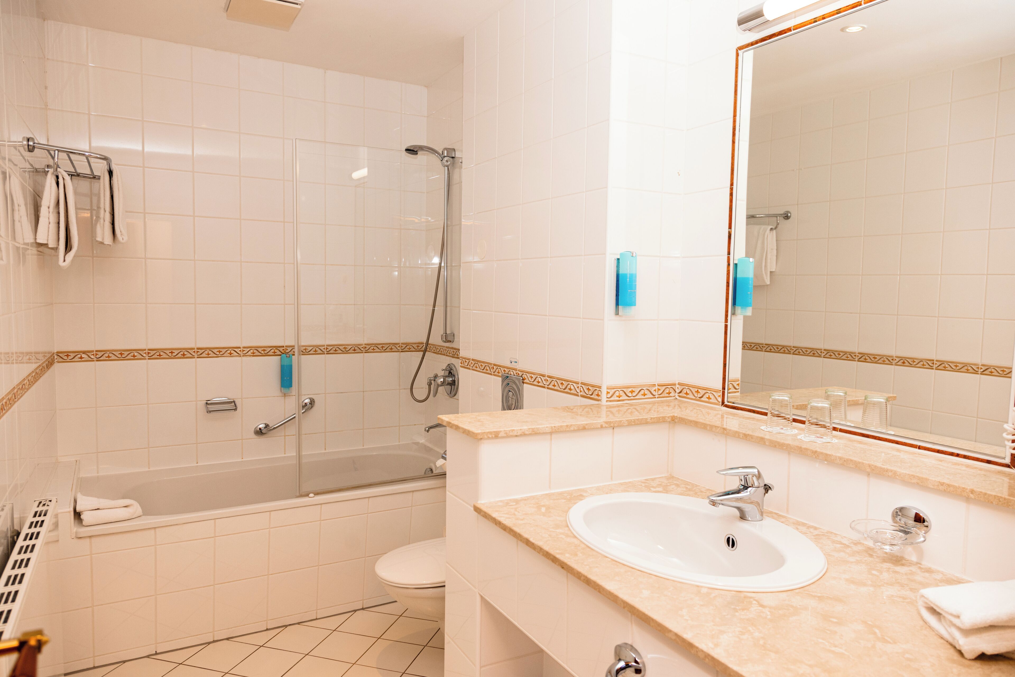 Bathroom | Free toiletries, hair dryer, towels, soap