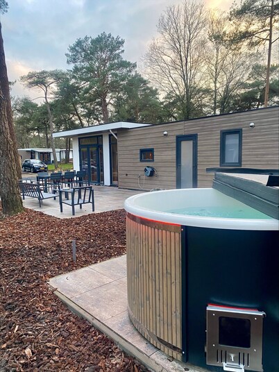 Vacation home Sallandse Heuvelrug, Hellendoorn, Zwolle in nature with Luxe Hottub