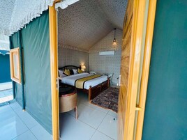 Luxury Tent | Desk, laptop workspace, soundproofing, iron/ironing board