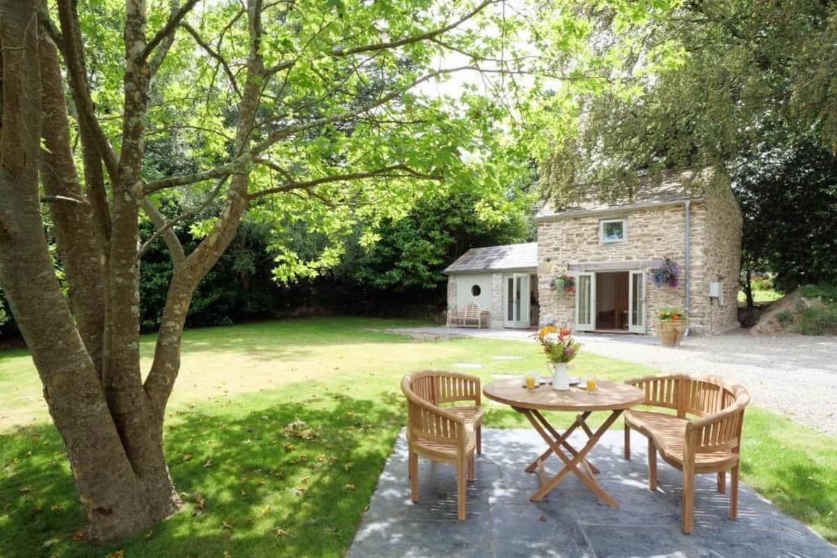 Deluxe-Ferienhaus, 1 Schlafzimmer, Gartenblick | Terrasse/Patio
