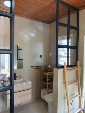 淋浴设施、吹风机、毛巾、肥皂