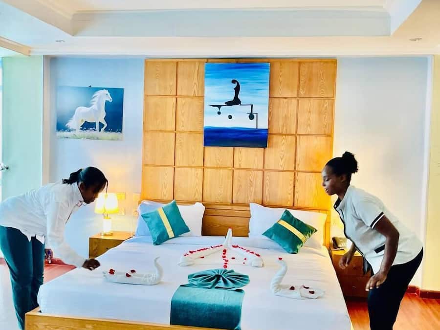 Deluxe kamer, uitzicht op de stad | Woonruimte