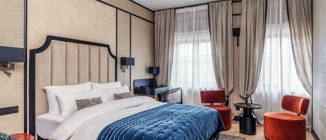 Deluxe Double Room | Hypo-allergenic bedding, down comforters, minibar, desk