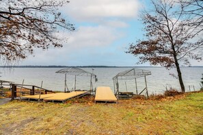 House (2 Bedrooms) | Interior - Boat Dock & Fire Pit: Waterfront Home in Crosslake (Crosslake)