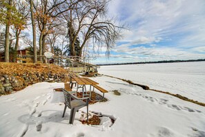 House (2 Bedrooms) | Interior - Boat Dock & Fire Pit: Waterfront Home in Crosslake (Crosslake)