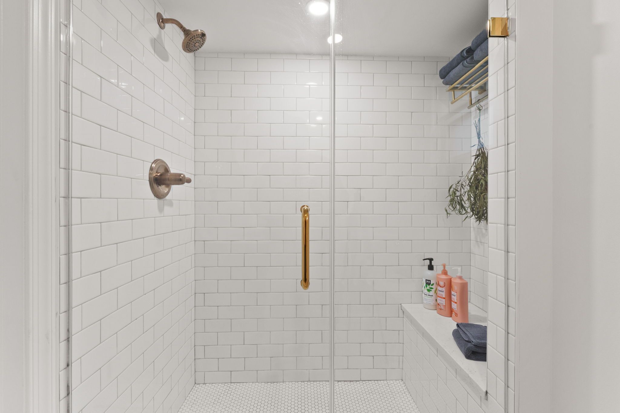 Shower, eco-friendly toiletries, hair dryer, towels