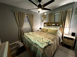 2 slaapkamers, een strijkplank/strijkijzer, wifi, beddengoed