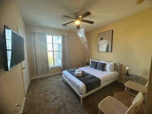 2 bedrooms, iron/ironing board, travel crib, WiFi