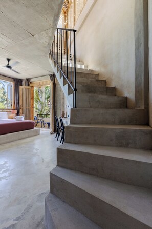 Oceanside Rooftop Terrace Suite | Premium bedding, in-room safe, laptop workspace, iron/ironing board