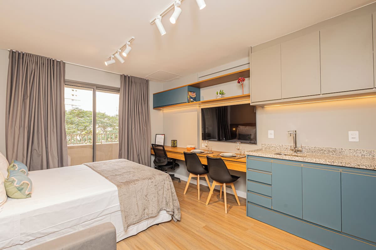 Deluxe Studio, City View | Minibar, laptop workspace, free WiFi