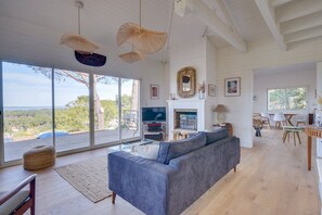 Fernseher, Kamin, Bücher