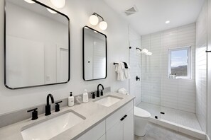 Hair dryer, towels