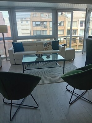 Smart-tv, dvd-afspiller, bøger, musikbibliotek